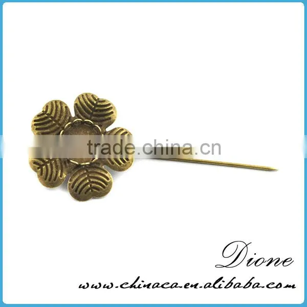 Stainless Steel Wholesale Antiqued Broned Lady Fancy Brooch Pin photo-4