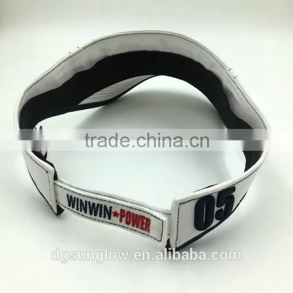 100% Cotton White 3D Embroidery Men's Golf Visor Caps photo-4