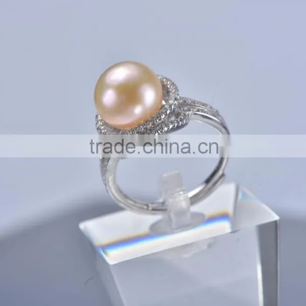 Eternity Ring ,Sterling Silver Ring Settings For Pearl ,Adjustable Silver Ring photo-2