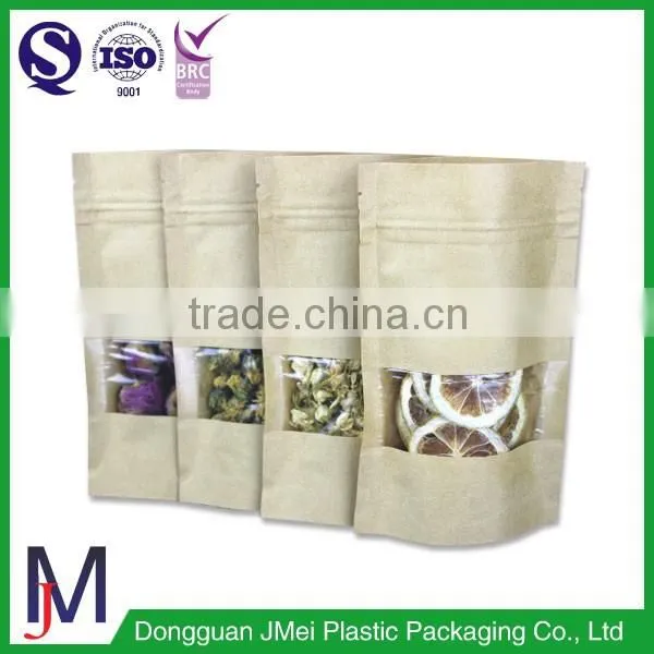 Stand up Pouch Kraft Paper Bag With Window Dry Food Packaging photo-5