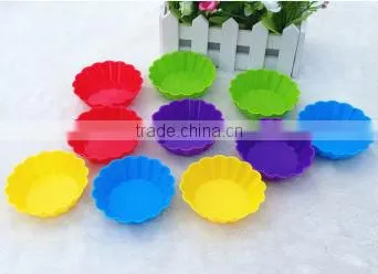 Colorful Like Rainbow Silicone Muffin Cup Multicolor Round Square Mini Dishwasher Mini Microwave Silicone Cake Mold photo-3