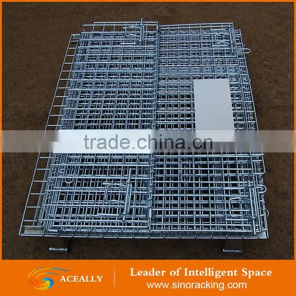 Aceally Collapsible Rigid Wire Cage Pallet/Stackable Pallet Cages photo-3