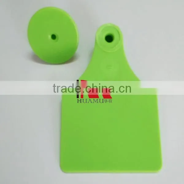Green Separated Cattle Ear Tag Female Tag 78*56 mm Male Tag 30*30 mm photo-2