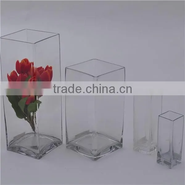 Handblown Tall Square Glass Vases Cheap photo-2