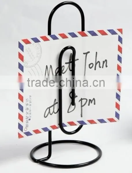 Fashion Paperclip Shape Metal Wire Note Display Rack Stand/Note Holder photo-2