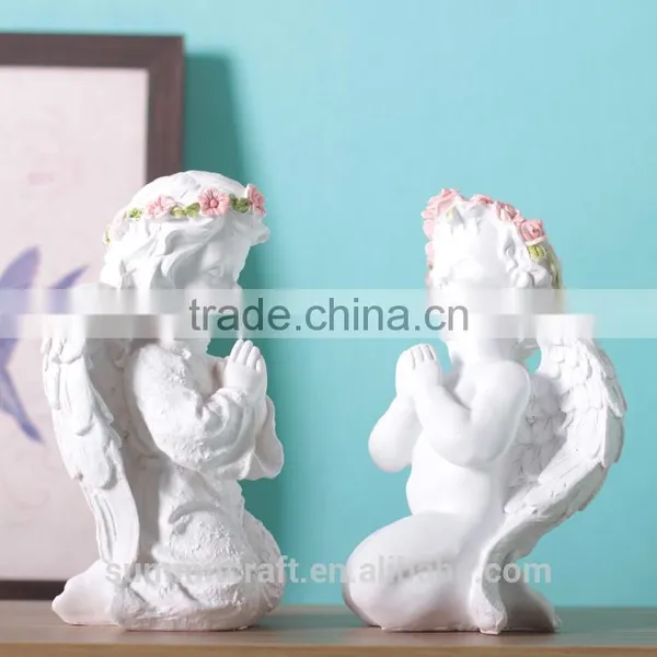 Resin White Baby Praying Angel Figurine photo-4