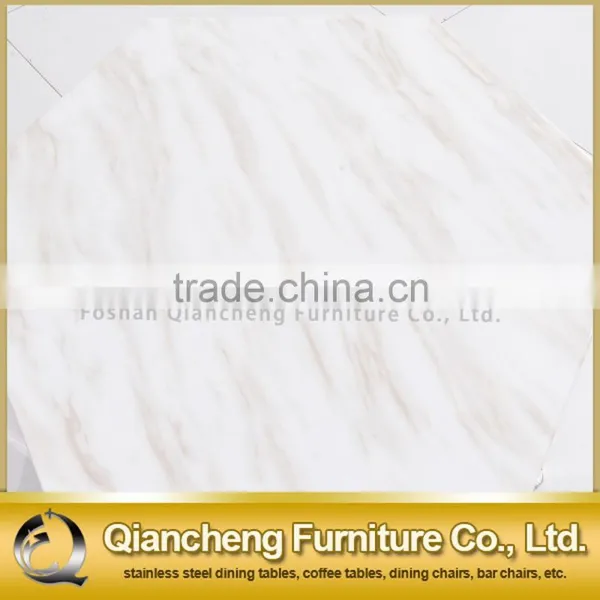 Hexagon White Marble Top Coffee Table for Living Room photo-5