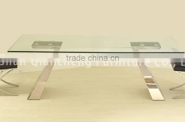 New Simple Design Clear Glass Dining Table for 8 People photo-2