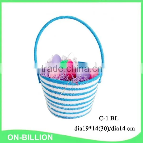 Cotton Cord Coiled Stylish Easter Egg Basket Needlework Bag photo-3