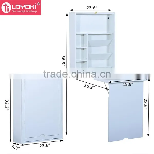 Fold Out Convertible Wall Mount Desk Multifunctional Wood Wall Mounted Folding Table photo-4