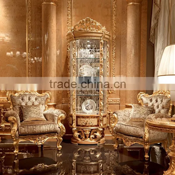 Momoda Super Fancy Luxuious Antique Solid Wood Italian Baroque Elegant European Style French Full Set Matched Golden Furniture photo-2