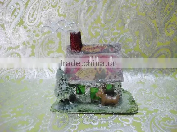Vintage Putz House for Christmas Village With Scotty Dog photo-2