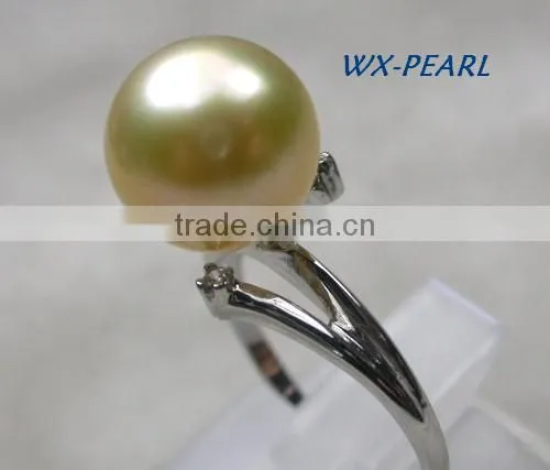 Fashion Gold Stainless Steel Golden Pearl Rings photo-2