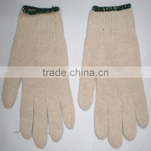 2014 New/10 Gauge Nature White Cotton Knitted Glove/working Glove