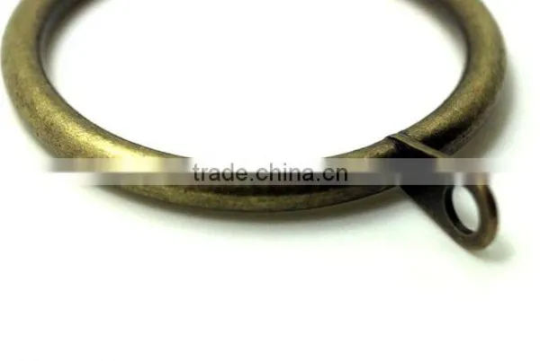 Steel Curtain Metal Rod Ring Fixed Eyelet Inside Diameter 43mm Antique Brass Plated photo-4