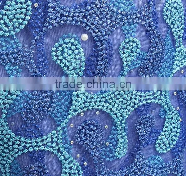 100% High Quality African Guangzhou Lace Fabric Tulle Lace Fabric Multi Color photo-4