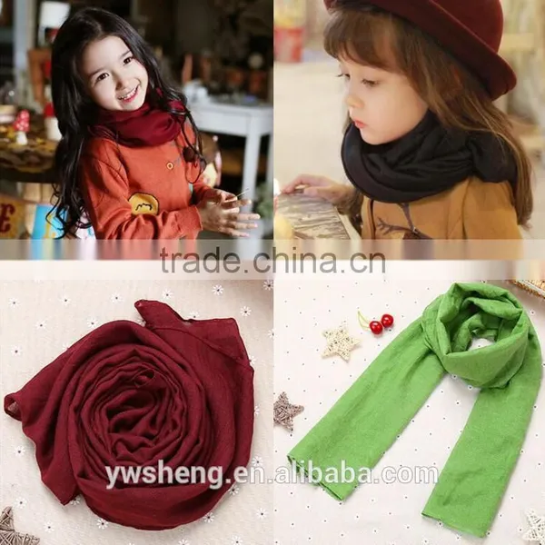 Newest Style Baby Girl Easy-taking Organic Wide Cotton Plain Baby Scarf photo-3