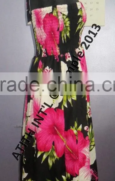 Lady Sexy Printed Smoked Tube Top Fashion Dress Bohemian Dress for Women photo-3