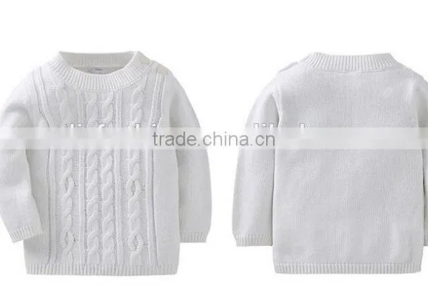 2017 Latest Design Crew Neck Long Sleeve Kids Cable Knitted Sweater photo-3