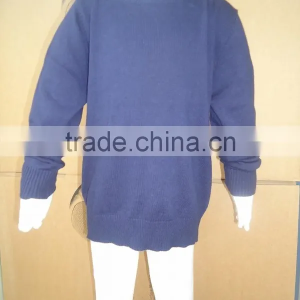 2016 Kids Navy Blue Hand Knitted Elbow Patche Sweaters for Babies photo-2