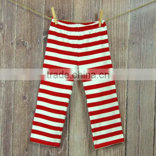 Red Long Sleeve Shirt and Red White Stripe Pants Set Children Christmas Outfit photo-6
