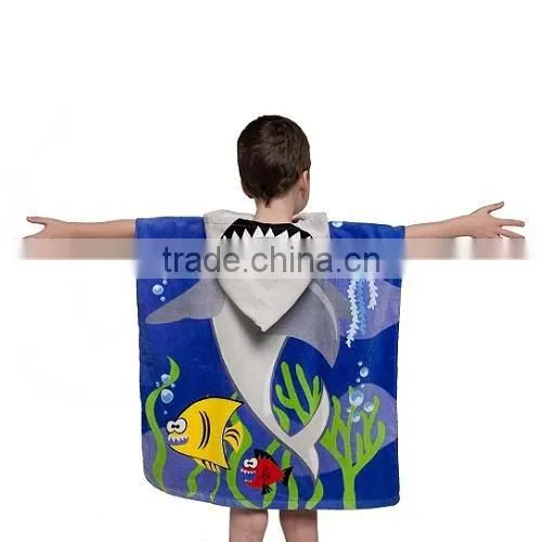 Velour Reactive Printing Poncho Towel for Kids photo-2
