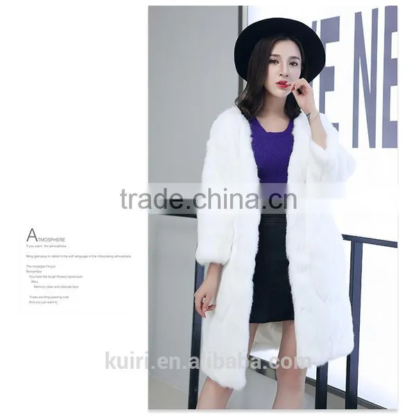 New Arrival Long Genuine Gray Rex Rabbit Fur Coat for Women Fashion Warm Real Fur Coats Plus Size Winter Jacket photo-3