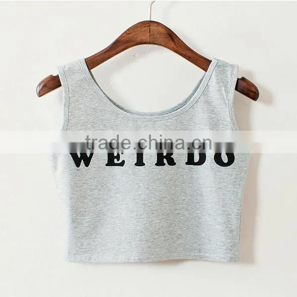 2015 New Arrival Design Your Own Printing Sexy Young Lady Short Tank Top photo-6