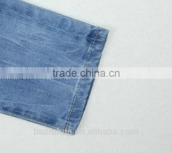 S1115K Girls Kid Children Stretchable Waistband Indigo Washed Denim Jeans photo-6