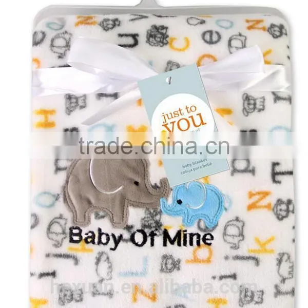 China Supplier Custom Cartoon Embroidered Baby Fleece Blanket photo-4