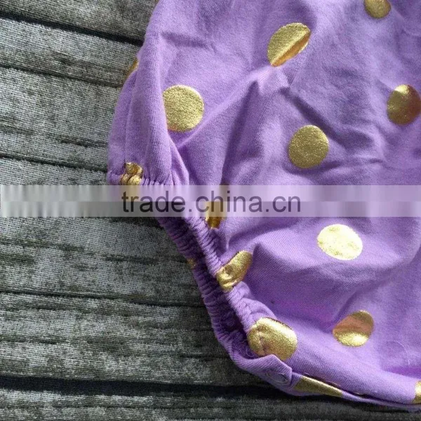 Baby Girls Clothes Toddler Girls Romper Infant Girls Purple Gold Polka Dot Romper With Headband photo-4