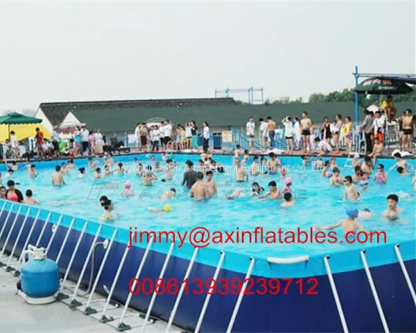 Custom 0.9MM PVC Tarpaulin Rectangular Steel Type Frame Swimming Pool