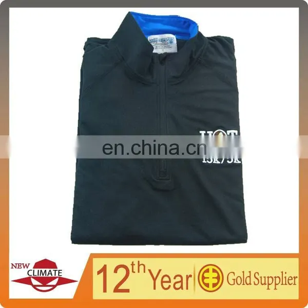 2015 Dry Fit Long Sleeve T-shirt,1/4 ZIP LONG SLEEVE Polo Sport Jacket Quick Dry Long Sleeve T-shirt,dry Fit Plain,black Long photo-3