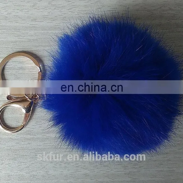 Factory Wholesale Diameter 6 7 8 9 cm Cute Real Rabbit Fur Pom Pom Ball Key Chain photo-6