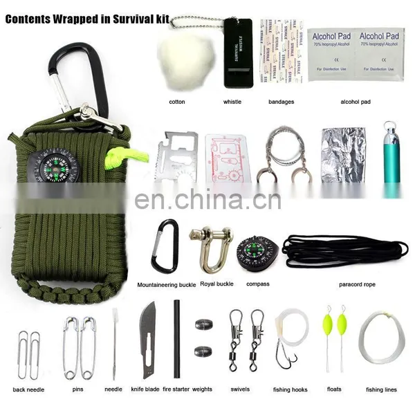 A025 Survival Bracelets Survival Tool Kit Rescue Parachute Cord Wristbands Emergency Rope Buckle photo-4