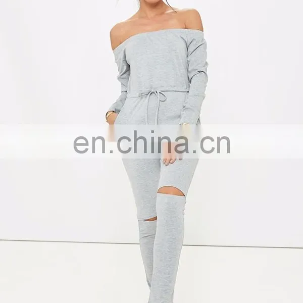Custom off Shoulder Autumn Coat Fashion Gym Onesie for Women photo-2