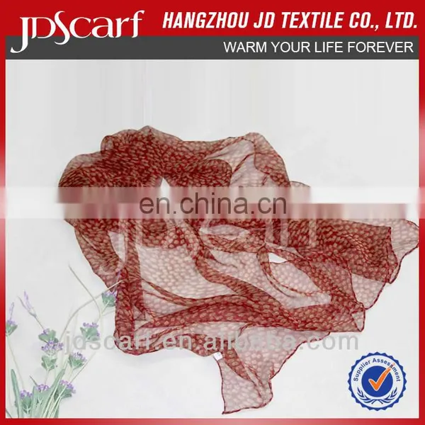 Digital Print Silk Scarf JDS-045# Excellent Scarves Super Thin 100% Silk Digital Print Silk Scarf photo-6