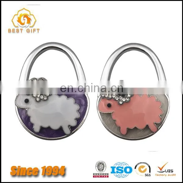 Jewelry Pink Enamel Rose Zinc Alloy Bag Hanger photo-5