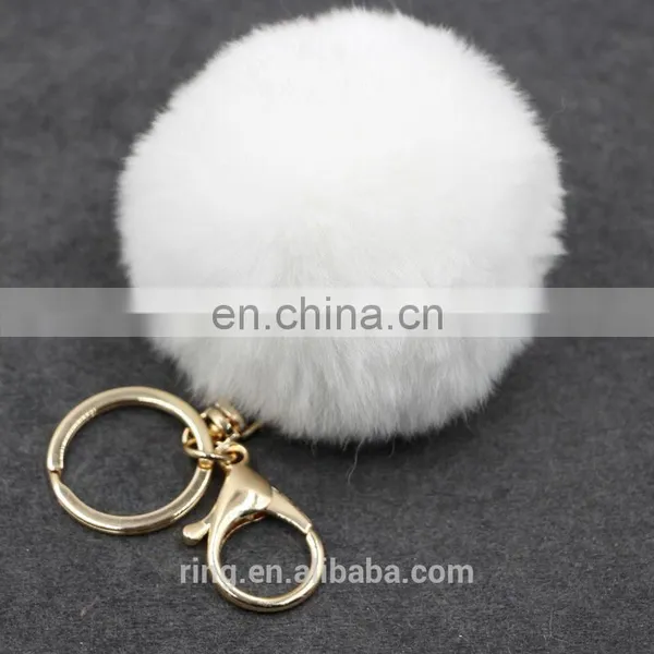 Various Colors Fashion Cute Ball Keychain Rabbit Fox Fur Pompom photo-6