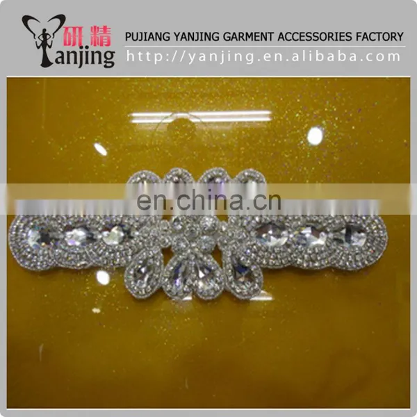 Factory Main Product !Rhinestones Beaded Applique Wedding For Bridal Dress Handmade photo-2
