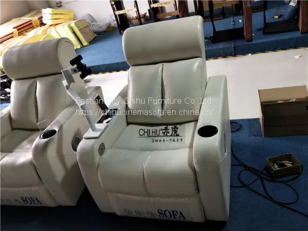 Top Grain Cow Leather Power Recliner Sofa With Cup Holders