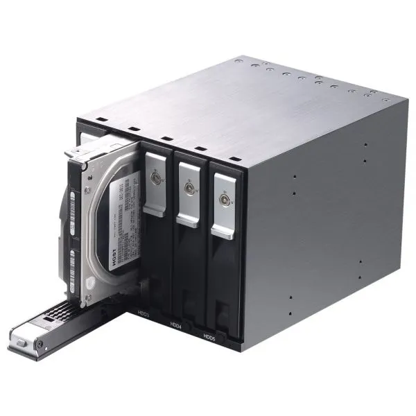Aluminum 5-bay Slot 3.5in SATA Tray-less Hot Swap Backplane Internal Enclosure for 3.5in SATA HDD Mobile Rack