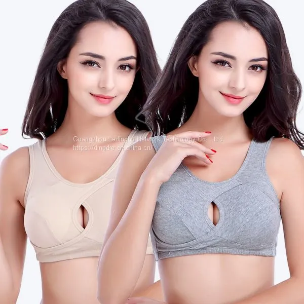 Pure Cotton Without Steel Ring Anti-extension Sagging Sleep Nursing Bra Bra Vest Gathering Pregnant Women Postpartum Breastfeeding Underwear photo-4