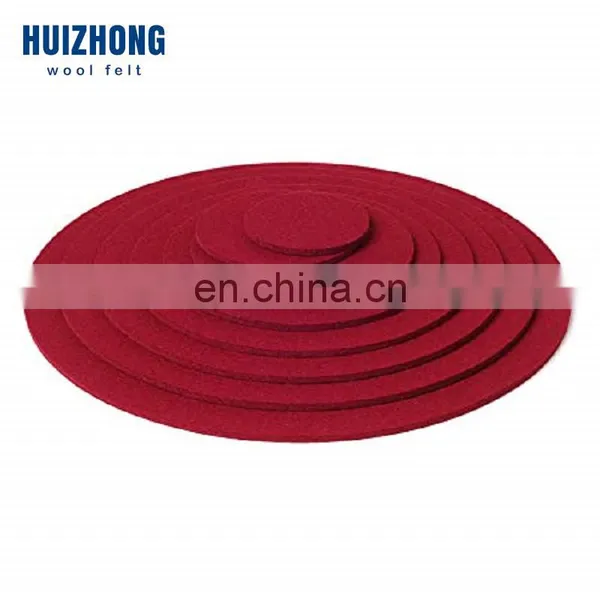 Round Square Felt Drink Coaster Cup Mat Premium Felt Cup Glass Coasters Set With Holder photo-3