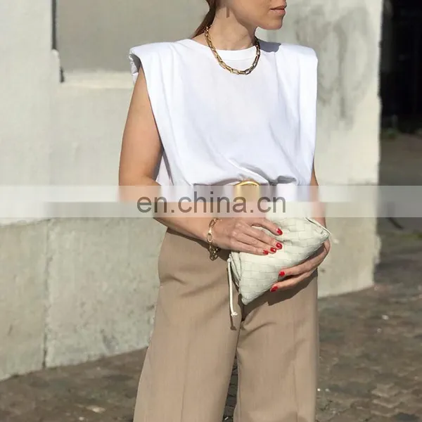 Wholesale Womens Solid Color Custom Printing T-shirt photo-2