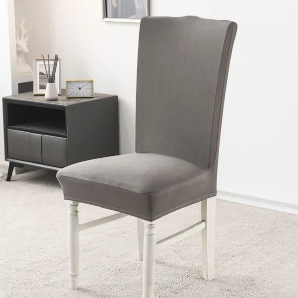 Turquoise Brushed Stretch Dining Room Chair Covers Soft Removable Dining Chair Slipcovers photo-5