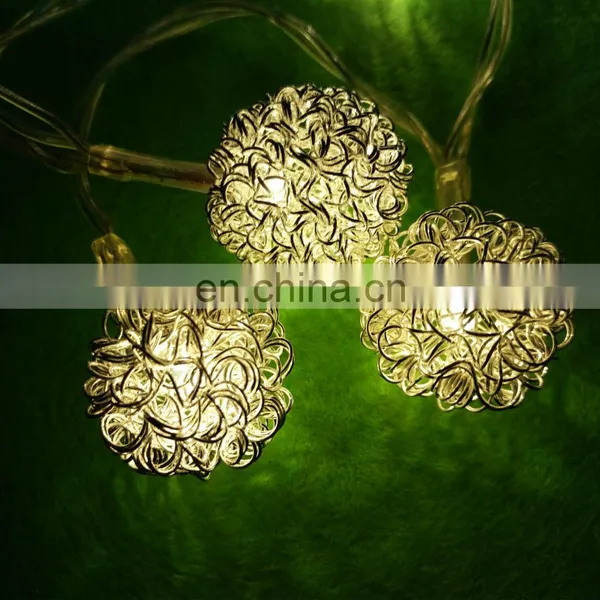2020 New Arrival Iron Wire Ball String LED Battery Powered Metal Ball String Light photo-4