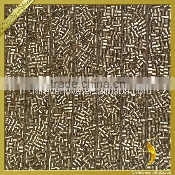 Custom Made Hot Fix Beaded Crystal Mesh for Shoe Decoration FRM-179 photo-3