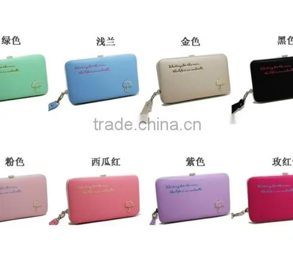 Multicolor Handbag Decorated With Umbrella PU Material Pu Leather Mix Color Type Clutch