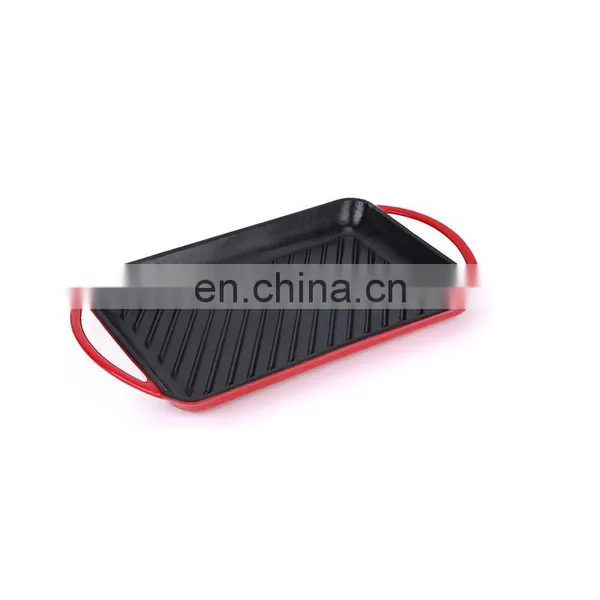 Enamel Cast Iron Rectangle Grill Griddle Frying Pan Cooking Grill Pan photo-4
